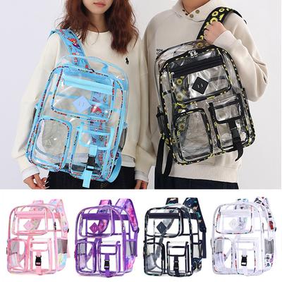New Clear Backpack For, Durable PVC Transparent Bookbag for Girls, Large Capacity Elementary School Bag See Through Backpack