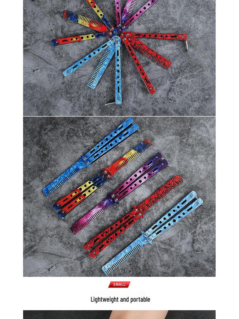 3D Folding Unsharpened Butterfly Practice Comb for Outdoor Training