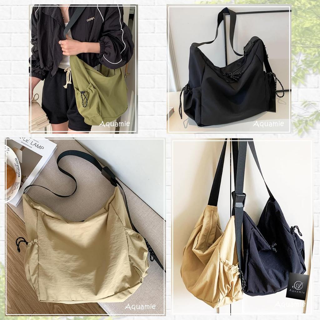 Aquamie Umhängetasche Große Kapazität Messenger Quadratische Umhängetasche A4 Größe Tasche, Tasche, Nylon, Tasche, (Nicht-gerade weiss)