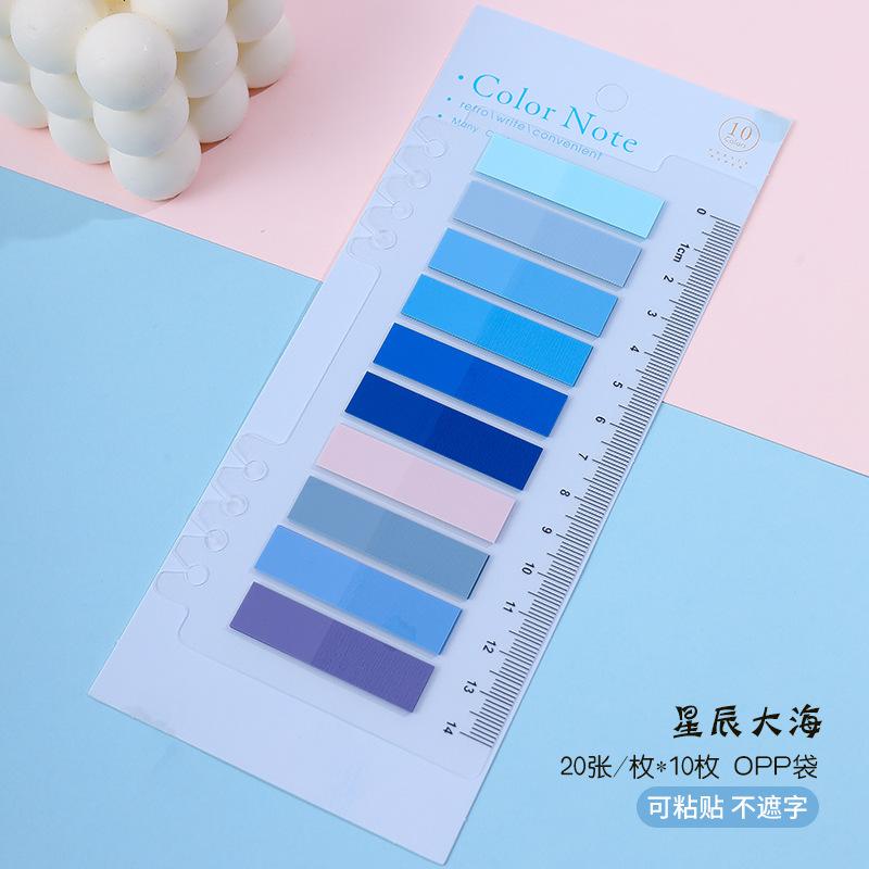 200 Sheets Transparent Sticky Notes Self-Adhesive BookMarkers Annotation Reading Book Clear Tab Kawaii Cute Stationery