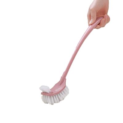 Toilet Brush Set Plastic Double Sided Brush Head Toilet Scrubber Holder Set for Home Hotel Bedroom