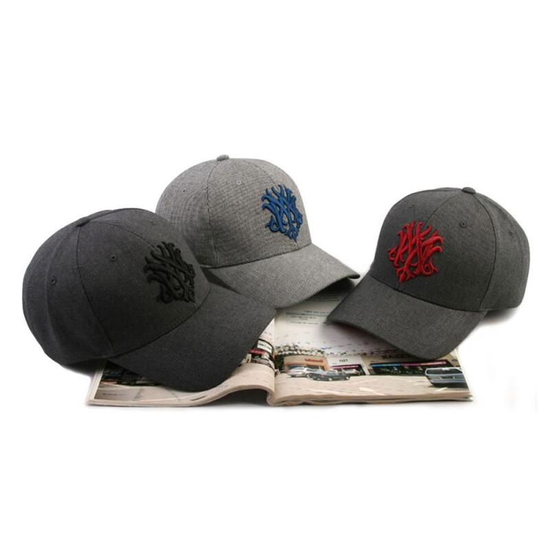 Oversized check big embroidery cap ball cap Blue