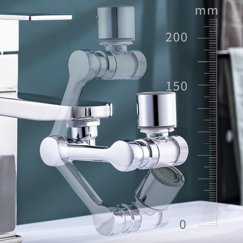 1080° otočná prodlužovací hlavice sprchy na kohoutek, 2 režimy stříkání, univerzální koupelnový kohoutek, prodlužovací adaptér, perlátor