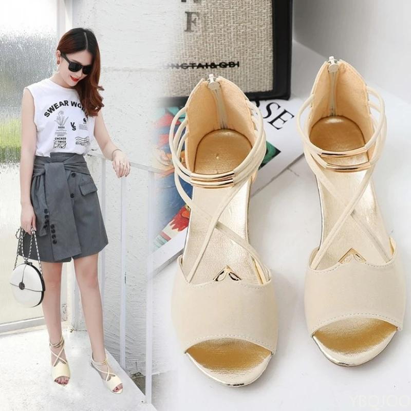 New Summer Sandals 2025 Ladies fashion bags Shoes Solid color minimalist fish mouth shoes Low heel back zipper Women's sandals