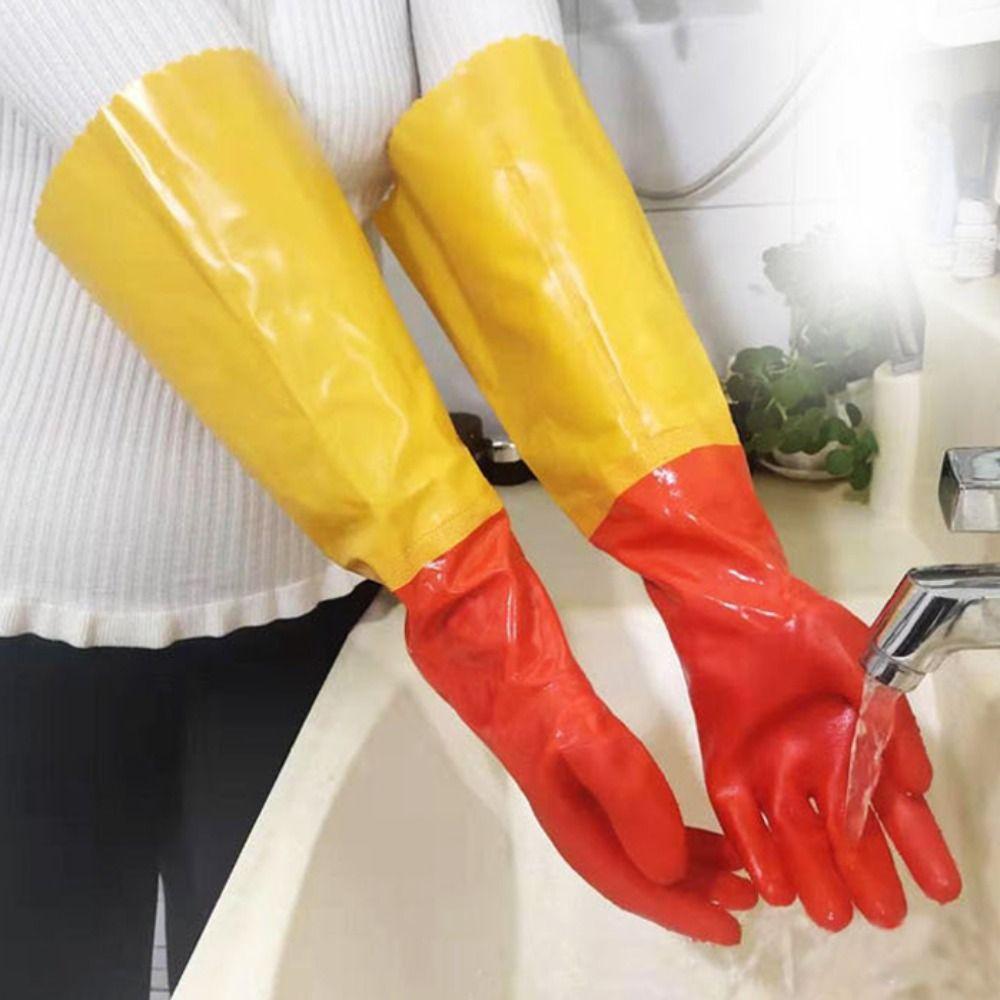 

Нескользящие плюшевые перчатки для мытья посуды, водонепроницаемые чистящие перчатки, скруббер, перчатки для работы по дому, стирка