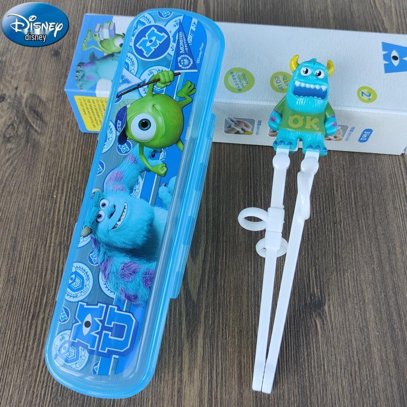 Disney 3D Cartoon Children's Stainless Steel Cutlery Set: Fork, Spoon, and Training Chopsticks