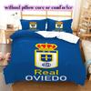 Biancheria da letto con motivo Real Oviedo, Set piumone Copripiumino Federa Regalo di Compleanno per la Casa (1*copripiumino+2*federe,senza imbottitura)