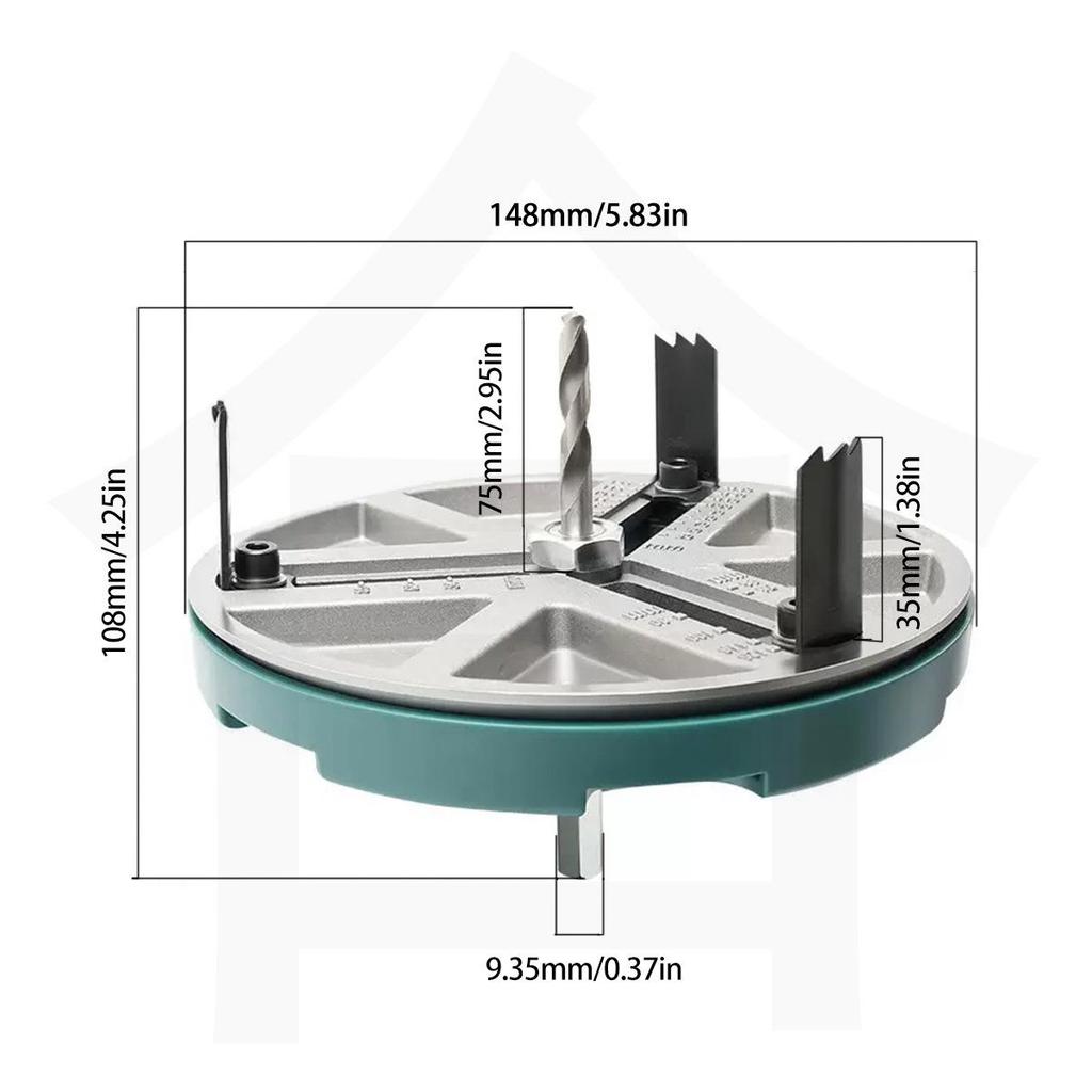 Adjustable Multifunction Wood Hole Opener 45-130mm Range for Wood, Plasterboard, Plastic, Aluminum.