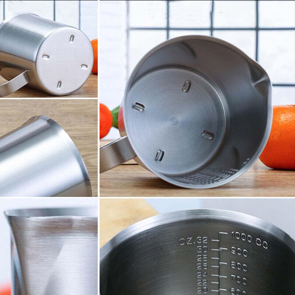 Measurement 304 Stainless Steel Milk Frothing Pitcher Cup For  Coffee Art 