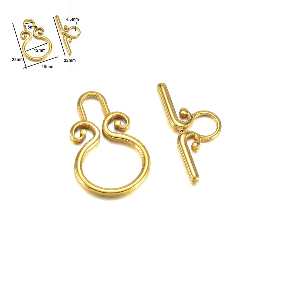 3-6 Sets Gold Color Stainless Steel Fastener Bracelet Toggle Clasp Buckle Connector For Jewelry Making OT Clasps Diy Accessories