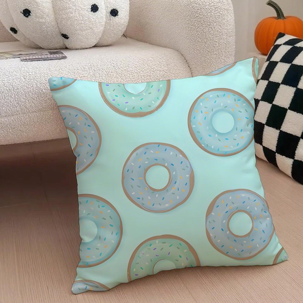 Donut Cushion Cover Linen Pillow Case Soft Breathable Protective Couch Room Decoration