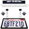2 PCS Car License Plate Frames, 4 Holes Stainless Steel Auto Tag Holder with Screws Washers Caps, Rustproof Universal Front Rear License Plate Cover