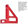 3D Aluminum Alloy Triangle Ruler with Drill Guide Holes Protractor Precision Drilling Guide Ruler Multi-Angle Measuring Tool