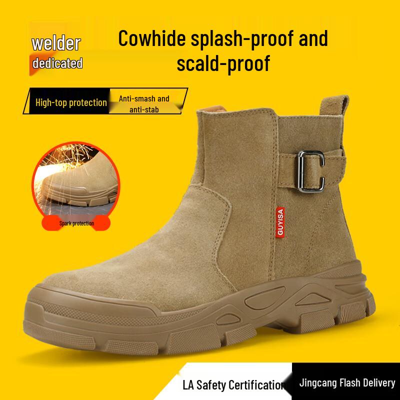 JUNBU Men s High-Top Steel Toe Work Boots for Welders 43