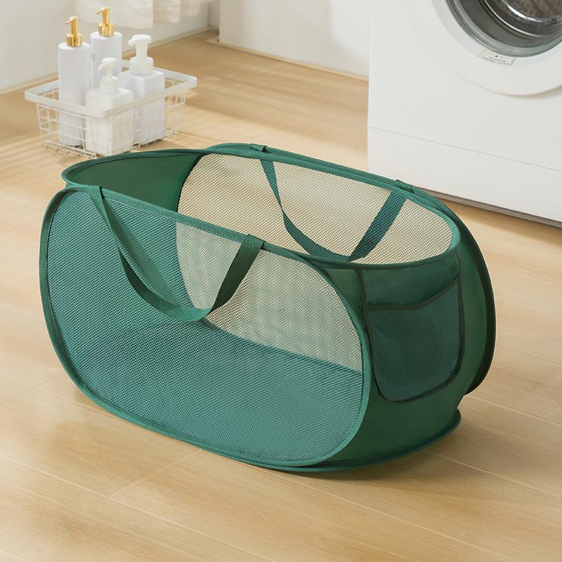 Foldable Mesh Laundry Hamper: Portable, Space-Saving Clothes Basket