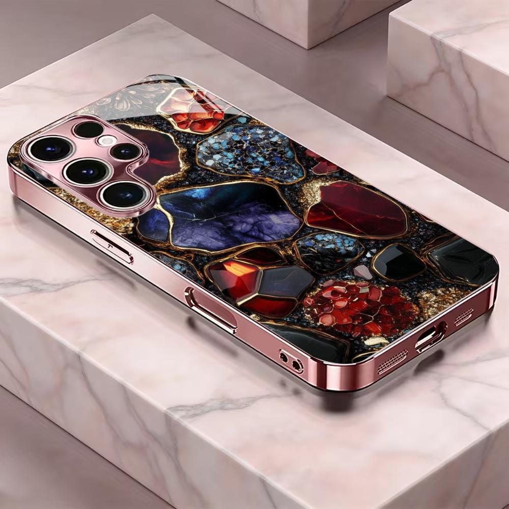 Colored stones Phone Case glass phone case for Samsung Galaxy S26 22 23 24 25 PLUS S21 22 23 24 25 ULTRA