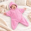 Star Shape Newborn Hooded Romper Flannel Baby Sleeping Bag Cute Infant Blanket  Winter
