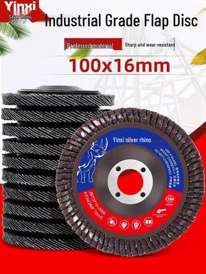Silver Rhino Thickened Flap Disc: Stainless Steel & Metal Angle Grinder Polishing Wheel with Calcined Abrasive Cloth.