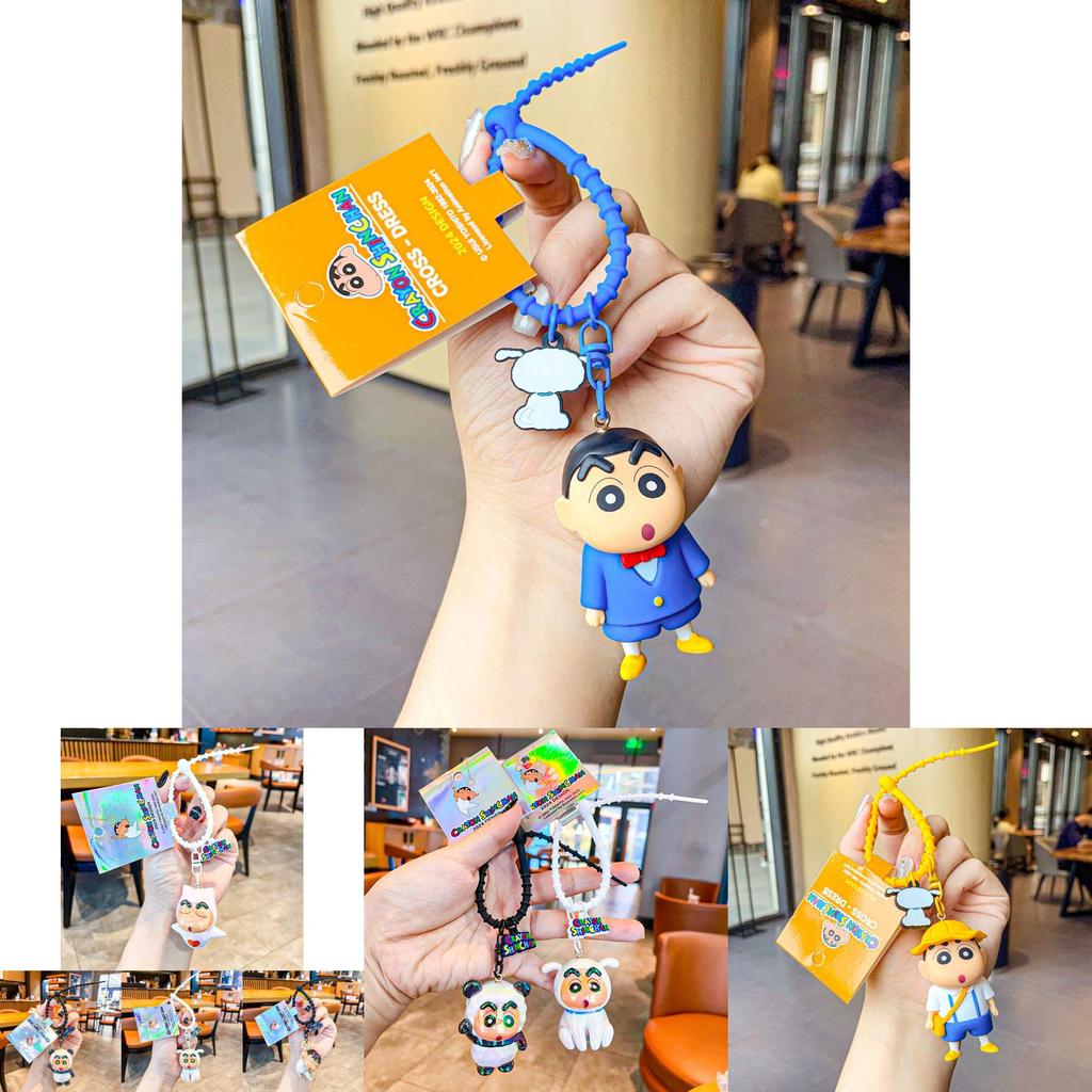Adorable Crayon Shin-chan Pvc Alloy Keychain Cute Cartoon Pendant For Gifts And Accessories