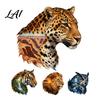 Creative Wildlife Art Stickers Animal Head Wall Sticker Peel And Stick Lion Tiger Owl Leopard Soft Decoration for Home PVC Decal Removable