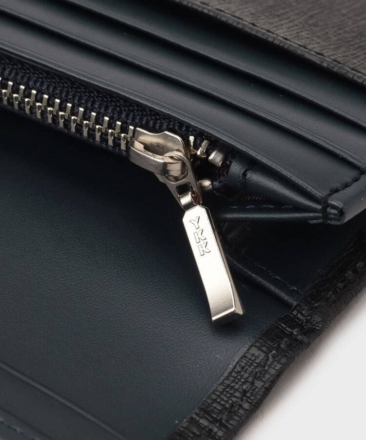 color scheme embossed leather long wallet G8701293 Black [Takeokikuchi] Wallet, Men's (619) 00(FREE)