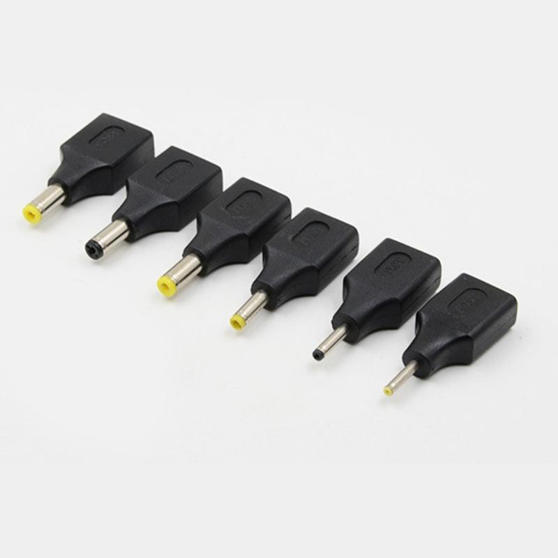 Universal Laptop Power Adapter Tip USB Female Connector Head for Various Notebook Models and Brands Black