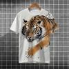 Fashion Tiger pattern  3D Print Men's T-shirt Fashion festival Crew Neck short Sleeve t shirt Tops polyester Men Clothing
