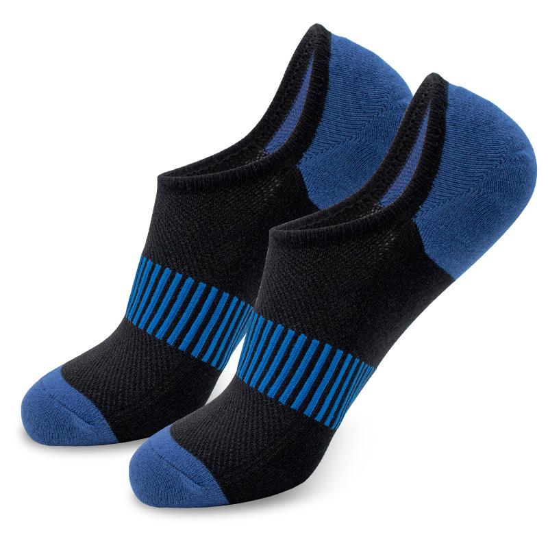 

6 пар мужских летних тонких дышащих невидимых неглубоких силиконовых нескользящих носков-лодочек 6 pairs синий/чёрный