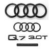 For Lpdv0 Q7 2016-2025 2006-2015 4Ring Logo Bright Black Car Front Emblem Trunk Badge Sticker Quarrto 3.0T Replaced Decoration