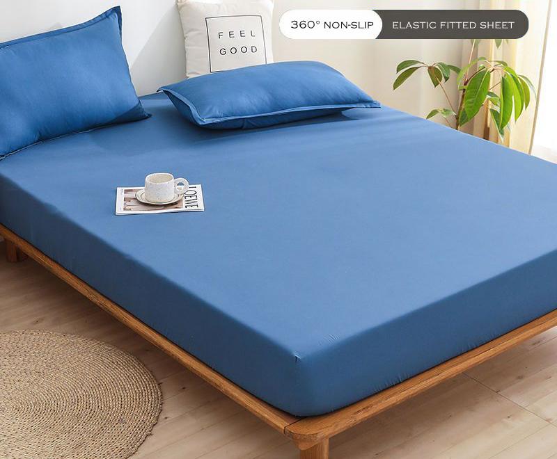 WOSTAR Luxury Double Bed Bed Sheet Elastic Fitted Sheet Mattress Protector Cover Couple 2 People Bed Linen 150 Bedding King Size