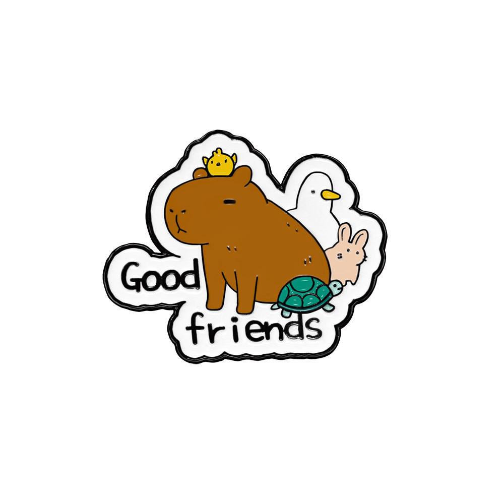 

Cute Capybara Cartoon Brooch: Animal Metal Badge for Kids Backpacks