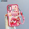 KEYSION Shockproof Case for Infinix Hot 11 Play with Lanyard Silicone Cute 3D Cartoon Doll Phone Cover for Infinix Hot 9 10 Play