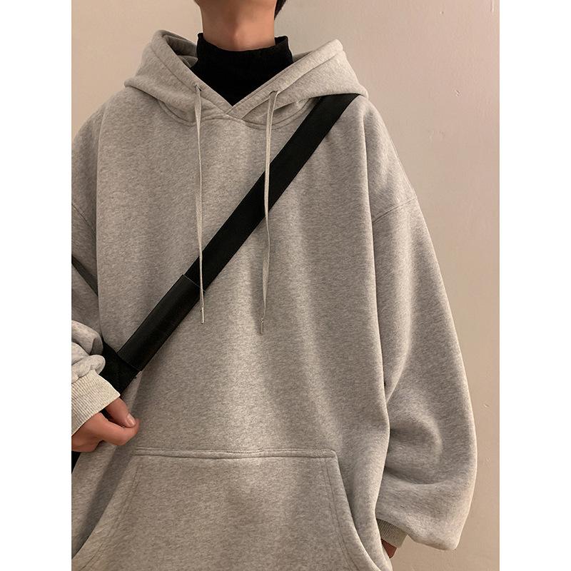 Pánská volná mikina s kapucí, ležérní svetr, teplá bunda se zesílenou kapucí