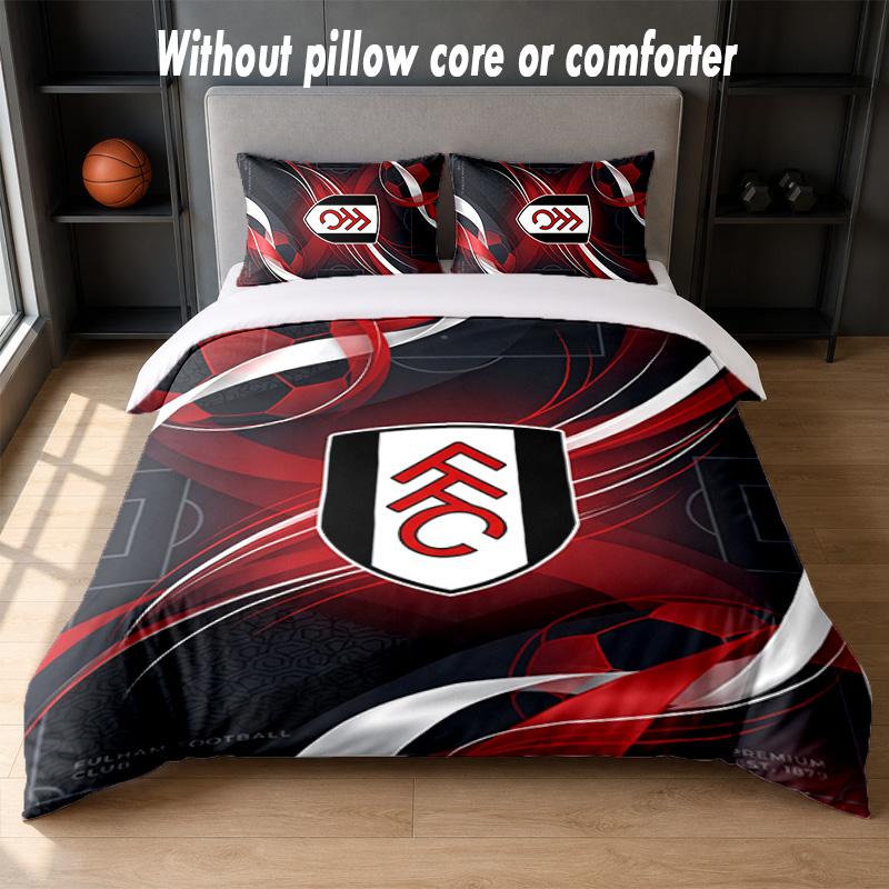 Set Biancheria da Letto Fulham Football Design 1 Copripiumino + 2 Federe Morbido Traspirante Biancheria da Letto per la Casa