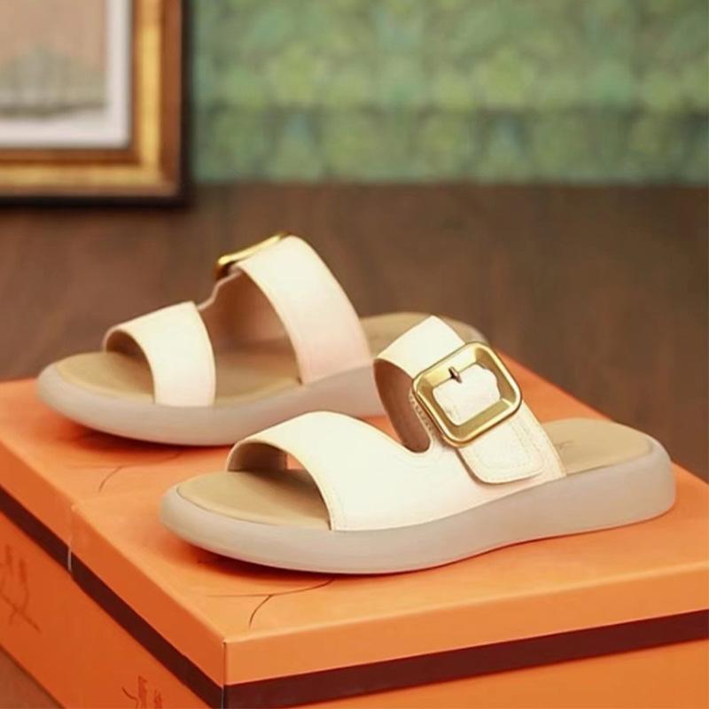 Soft-soled One-word Slippers Women's Summer Outer Wear Thick-soled Non-slip Beach Shoes New Women's Sandals