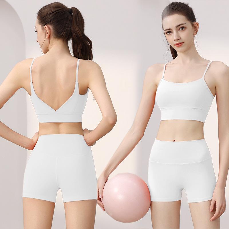 JYL Yoga Shorts Trousers Suit Fixed Cup  Quick Dry Breathable Running Fitness Shorts