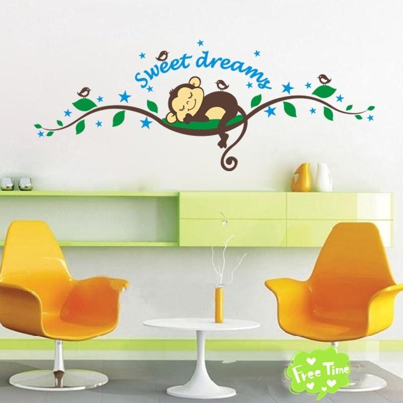 2018 Cool Cheeky Monkey Removable Wall Sticker Decal Vinyl Kid Nursery Baby Decor