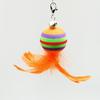 Cats Feathered Toy Colorful Cats Teaser Sphere Cats Feathered Toy with Loud Bells Feathered Replacements Head