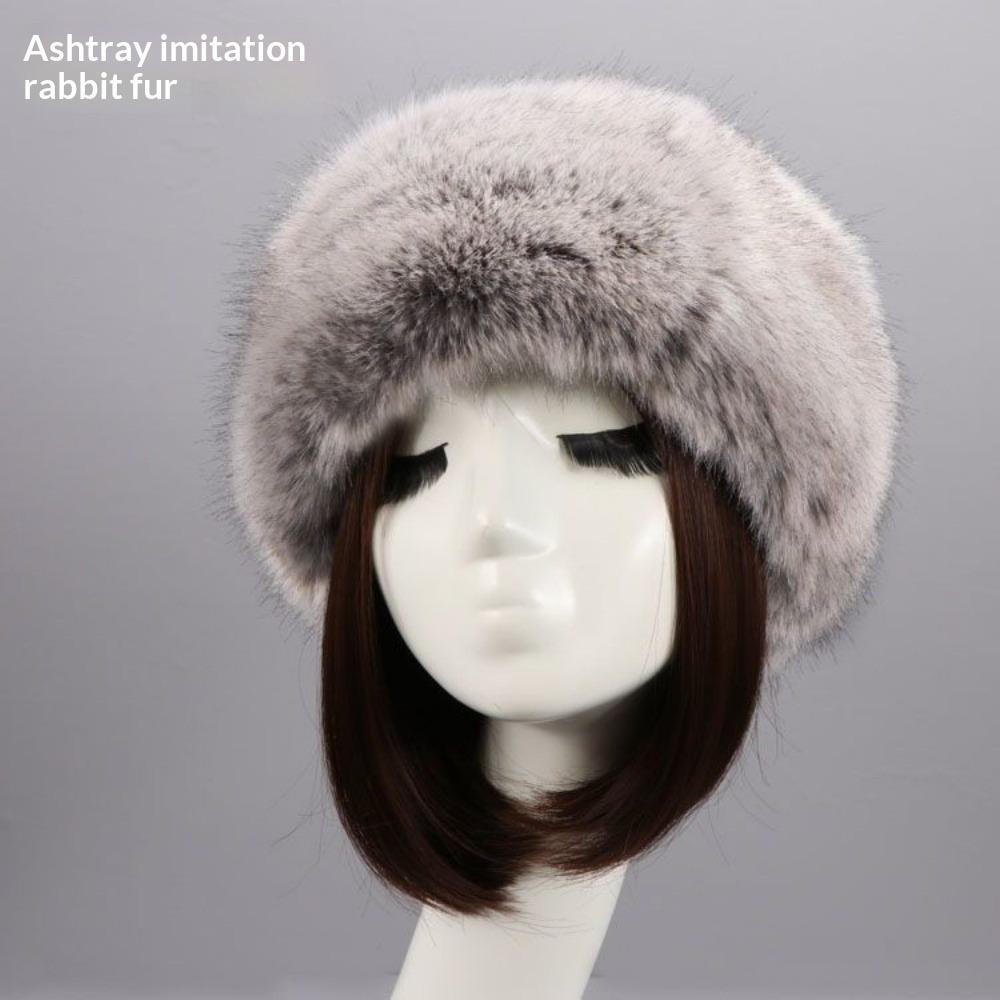 Women's Hat Faux Fox Fur Headband Hat Autumn and Winter Warm Headband Hat Plush Open Top Hat