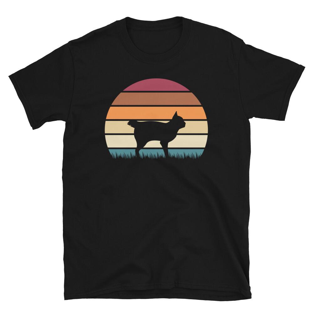 Retro Sunset Kitten Feline Pet Japanese Bobtail Cat ShortSleeve Unisex TShirt Unisex T-Shirt M