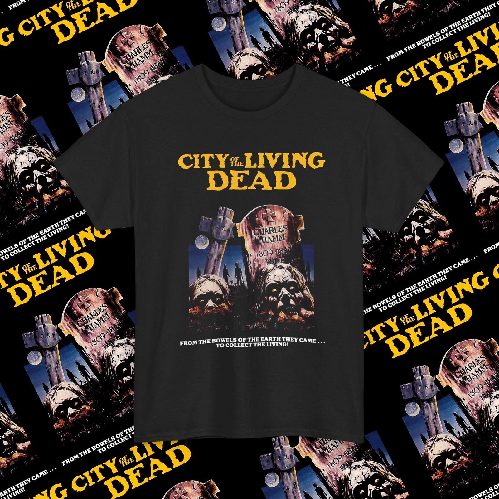 City of the Living Dead Horror Movie T-Shirt, Gates of Hell Trilogy Shirt 2XL