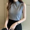 Summer Base Shirt, Women's Summer Slim Fit Thin Sweater, Sleeveless Knit Sweater, Inner Vest, Short Top
