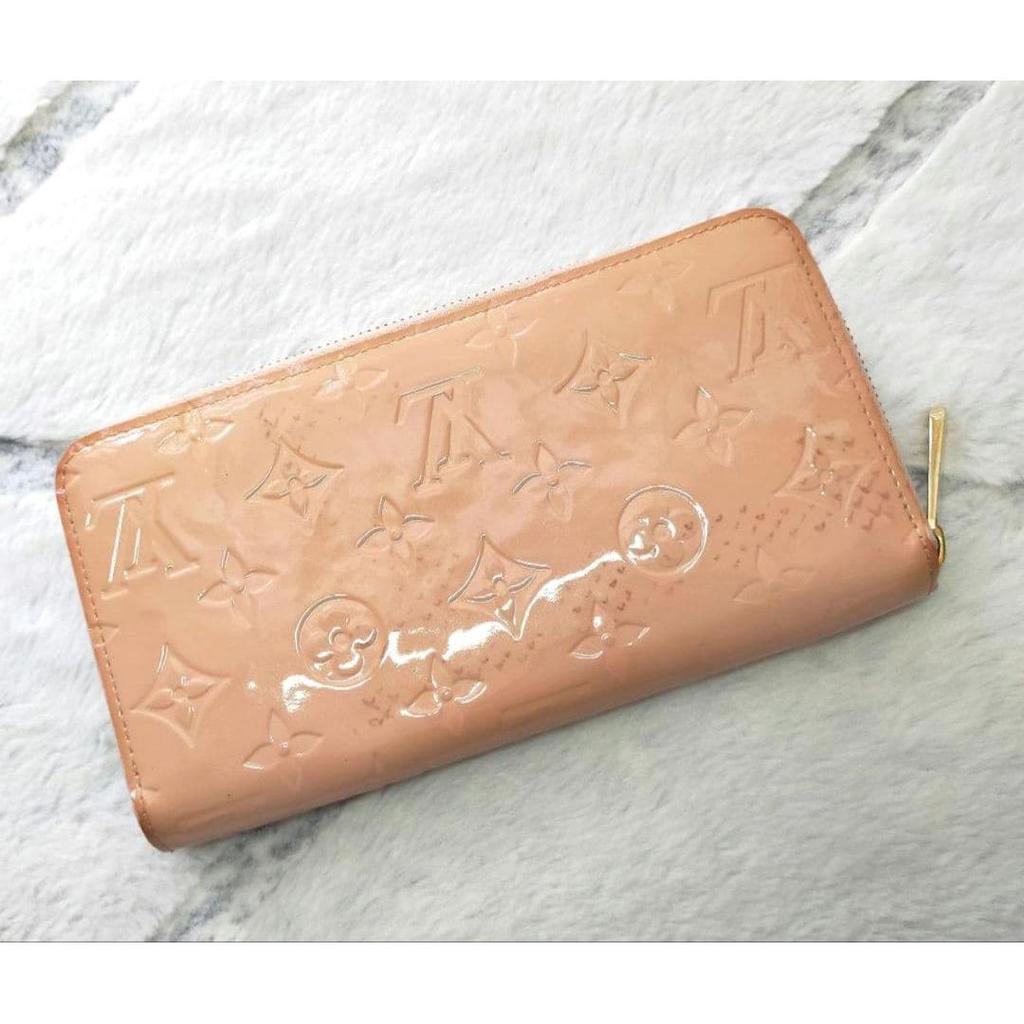 Used Louis Vuitton Authentic Vernis / Enamel Long Wallet Monogram Rose Pink