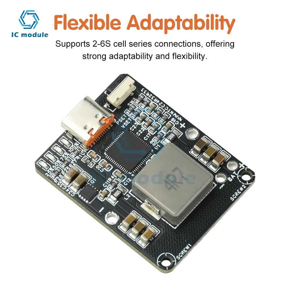IP2369 2-6S 45W PD Fast Charge/Discharge Module - Bidirectional Buck-Boost Power Bank Board with Type-C Interface