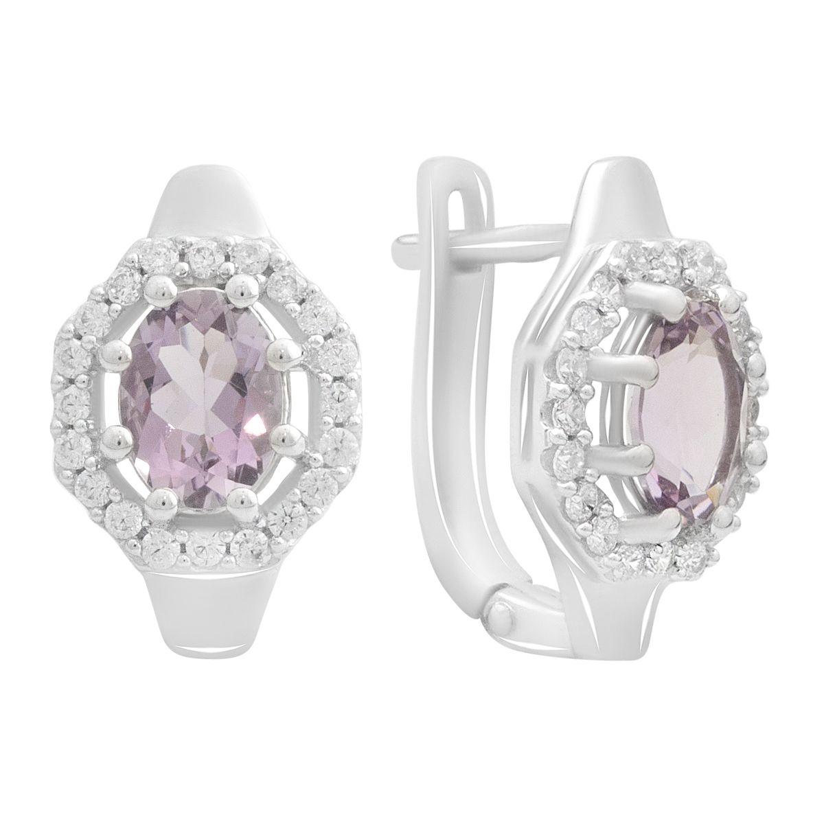 

Silver earrings with natural amethyst 2.998ct (2189404) аметист