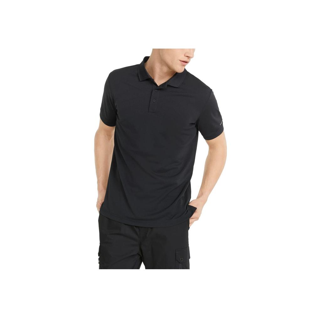 Puma Solid Color Pullover Polo Shirt Men Tops Black 533843-01