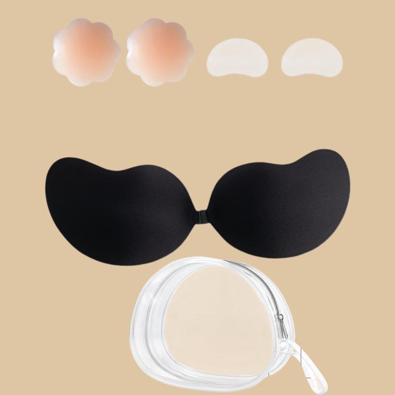 Silicone Mango Style Strapless Invisible Bra with Anti-Sagging Breast Pasties & Lingerie Straps