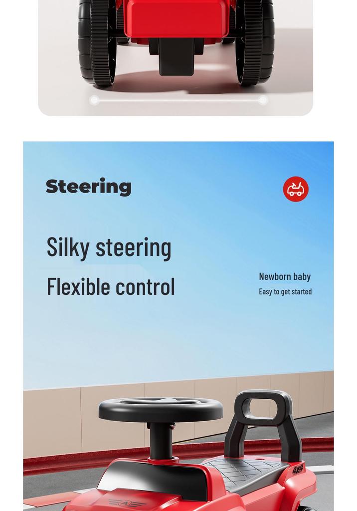 Children's Musical Scooter for Kids Aged 1-3: Four-Wheeled Wiggle Car Walker