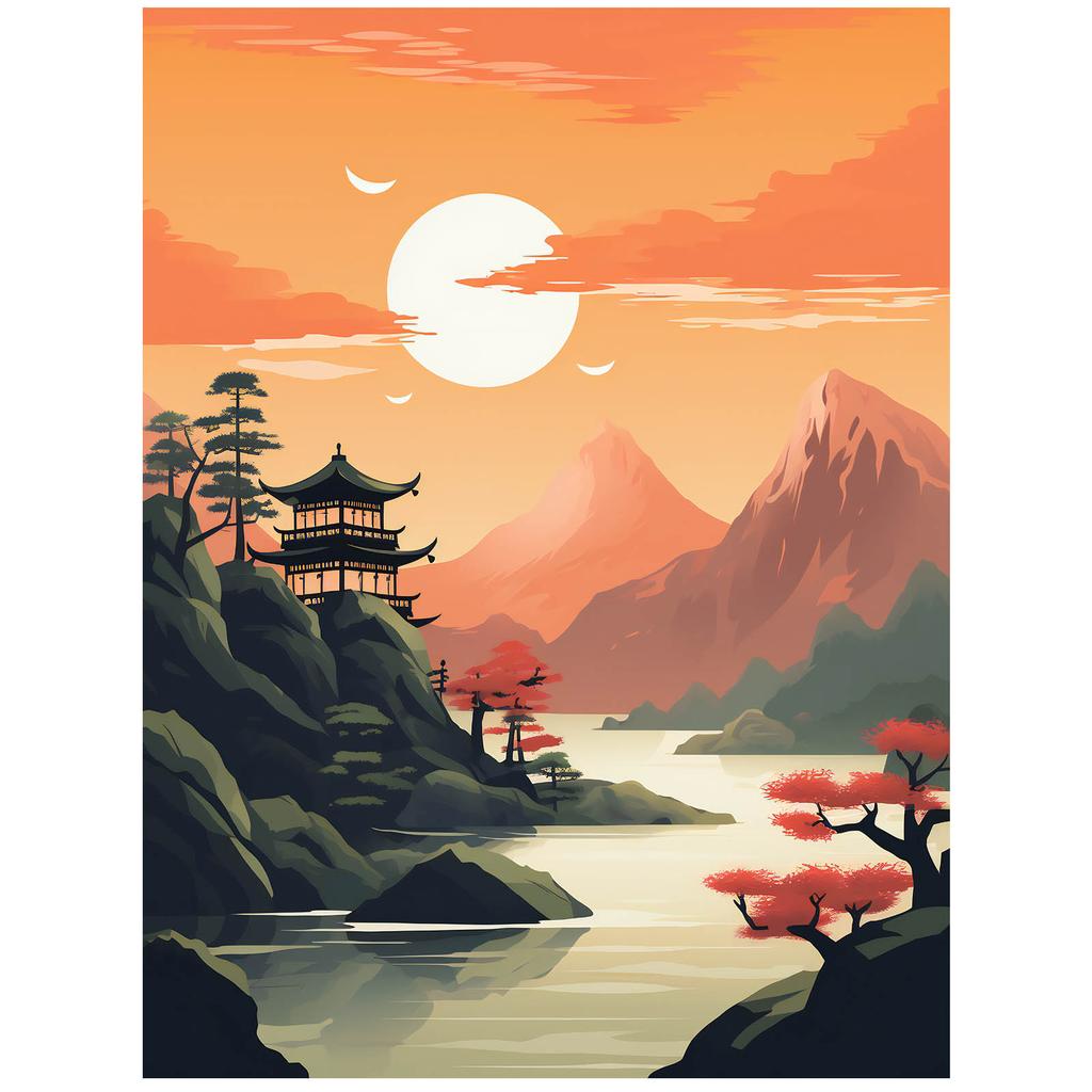 Stille Und Harmonie Stille Und Harmonie, 40X50 Cm, Aluminiumrahmen Gold, Mattes Papier 230 Gsm