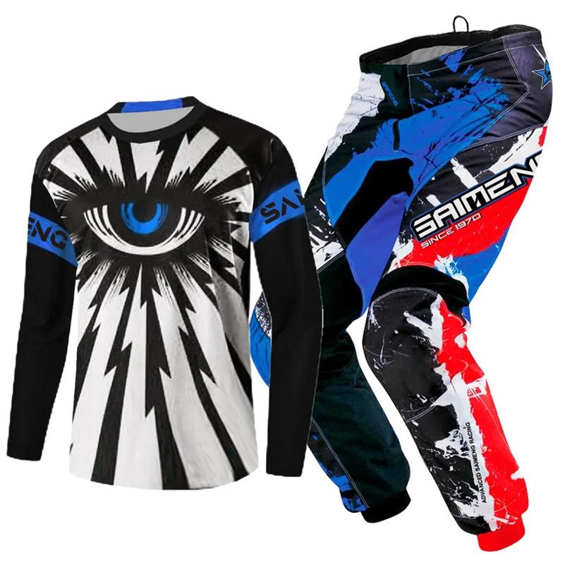 motocross gear set for kids Youth Jersey Pant Kits child green Motorcycle black 3 4 5 6 7 8 9 10 year Off-road suit blue orange Enduro cross boy girl